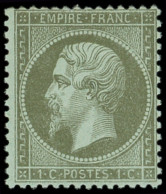 ** EMPIRE DENTELE - 19c   1c. Vert-olive FONCE, TB - 1862 Napoléon III