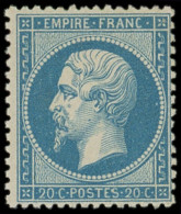 * EMPIRE DENTELE - 22   20c. Bleu, Très Bien Centré Et TB - 1862 Napoleon III