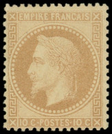 * EMPIRE LAURE - 28B  10c. Bistre, T II, Ch. Très Légère, TB - 1863-1870 Napoléon III Lauré