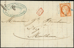 Let SIEGE DE PARIS - 38   40c. Orange, Obl. ETOILE BLEUE S. LAC De Paris 13/8/74, Arr. MUHLHAUSEN, TTB - 1849-1876: Klassik