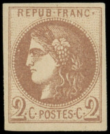 * EMISSION DE BORDEAUX - 40Aa  2c. Chocolat, R I, Très Frais, TB. C - 1870 Emission De Bordeaux