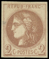 (*) EMISSION DE BORDEAUX - 40A   2c. Chocolat Clair, R I, Petit Clair, Aspect TB - 1870 Ausgabe Bordeaux