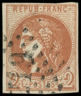 EMISSION DE BORDEAUX - 40Bd  2c. Brun-rouge Foncé, R II, Obl. GC, TB. C - 1870 Ausgabe Bordeaux