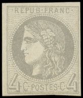* EMISSION DE BORDEAUX - 41B   4c. Gris, R II, Inf. Ch., Frais Et TB - 1870 Bordeaux Printing