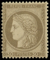 * CERES DENTELE - 56   30c. Brun, TB, Certif. Calves - 1871-1875 Cérès