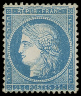 * CERES DENTELE - 60A  25c. Bleu, T I, Variété GRANDE CASSURE, TB - 1871-1875 Cérès