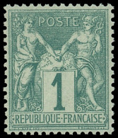 ** TYPE SAGE - 61    1c. Vert, Très Bien Centré, TTB - 1876-1878 Sage (Type I)