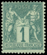 ** TYPE SAGE - 61    1c. Vert, Centrage Courant, Frais Et TB - 1876-1878 Sage (Typ I)