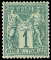 * TYPE SAGE - 61    1c. Vert, Fraîcheur Postale, Centrage Parfait, TTB - 1876-1878 Sage (Typ I)