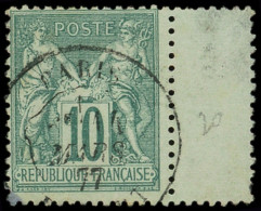 TYPE SAGE - 76   10c. Vert, Obl. Càd 3/77, Bdf, TB - 1876-1898 Sage (Tipo II)