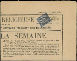 Let TYPE SAGE SUR LETTRES - N°83 Obl. TYPO Sur LA SEMAINE RELIGIEUSE Du Diocèse D'Angoulême Du 14/10/77, Tarif Rare, Sup - 1877-1920: Periodo Semi Moderno