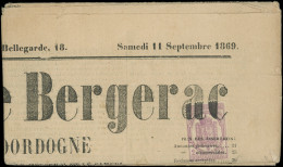 Let JOURNAUX -  7 : 2c. Violet, Obl. S. JOURNAL DE BERGERAC Entier Du 11/9/69, TTB - Periódicos