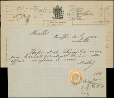 Let TELEGRAPHE - Télégraphe 7 : 1f. Orange, Obl. Càd BOULOGNE-S-MER 10/1/71 S. Document Avec Sa Dépêche Correspondante.  - Telegraphie Und Telefon