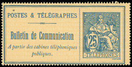 (*) TELEPHONE - Téléphone 7 : 25c. Bleu Sur Chamois, TB - Telegraph And Telephone