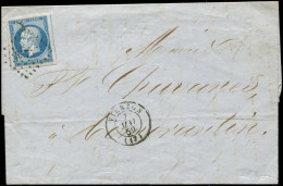 Let OBLITERATIONS PAR DEPARTEMENTS - 17/CHER N°14A 20c. Bleu T I Très Grandes Marges, Obl. PC 3575 S. LAC, Càd T15 VIERZ - 1849-1876: Periodo Classico