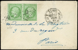 Let LETTRES DE PARIS - N°20 PAIRE Obl. ETOILE 20 S. Petite Env. Locale, Càd R. St Domque St Gn 56 27/2/65, Ind. 13, TB - 1849-1876: Periodo Classico