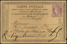 Let LETTRES DE PARIS - N°54 Obl. ETOILE 29 S. CP, Càd Rue Monge 7/6/75, Ind. 15, TB - 1849-1876: Période Classique