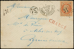 Let LETTRES DE PARIS - N°31 Obl. ETOILE 31 S. Env. CHARGE, Càd Corps Législatif 23/9/69, Ind. 14, TTB - 1849-1876: Classic Period