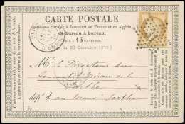 Let LETTRES DE PARIS - N°55 Obl. ETOILE 31 S. CP, Càd R. De Bourgogne 31/1/75, Ind. 16, TB - 1849-1876: Période Classique
