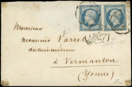 Let LETTRES DE PARIS - N°14A (2) Obl. Càd De Route 12/1/55 S. Env., (i.29), Arr. Vermanton, TB. J - 1849-1876: Période Classique