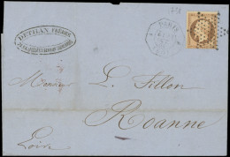 Let LETTRES DE PARIS - N°23 Obl. Etoile S. LAC, Càd Octog. PARIS E1 31/10/66, Arr. ROANNE 1/11, TB/TTB - 1849-1876: Periodo Classico