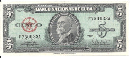 CUBA 5 PESOS 1960 XF+ P 92 - Kuba