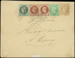 Let AFFRANCHISSEMENTS ET COMBINAISONS - N°20, 26 (2 Nuances), 39A Et 59 Obl. GC 3936 S. Env., Càd T17 THIERS 4/8/72, Jol - 1849-1876: Periodo Classico