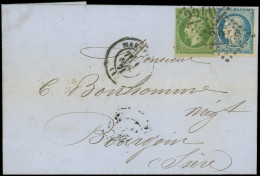 Let AFFRANCHISSEMENTS DE SEPTEMBRE 1871 - N°20 Et 37 Obl. GC 2240 S. LAC, Càd T17 MARSEILLE 1/9/71, 1er JOUR Du Nouveau  - 1849-1876: Classic Period