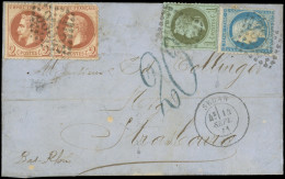 Let AFFRANCHISSEMENTS DE SEPTEMBRE 1871 - N°25, 26B PAIRE (1 Déf.) Et 37, Obl. GC 3352 S. LAC, Càd T17 SEDAN 14/9/71, Po - 1849-1876: Classic Period