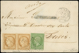 Let AFFRANCHISSEMENTS DE SEPTEMBRE 1871 - N°20 Et 36 PAIRE Obl. Amb. GR2 S. Env., Càd GRANVILLE A PARIS 21/9/71, TB. C - 1849-1876: Classic Period