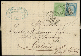 Let AFFRANCHISSEMENTS DE SEPTEMBRE 1871 - N°20 Et 37 Obl. GC 2145 S. LAC, Càd LYON 22/9/71, TB - 1849-1876: Periodo Classico