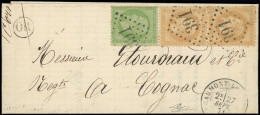 Let AFFRANCHISSEMENTS DE SEPTEMBRE 1871 - N°20 Et 28B PAIRE (1 Ex. Pli D'archive) Obl. GC 391 S. LAC, Càd T17 BEAUMONT-L - 1849-1876: Période Classique