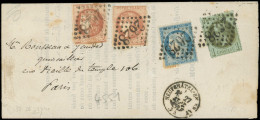 Let AFFRANCHISSEMENTS DE SEPTEMBRE 1871 - N°25 (défx), 37 Et 40B (2 Ex. Défx) Obl. GC 2628 S. LAC, Càd T16 NEUFCHATEL-EN - 1849-1876: Classic Period