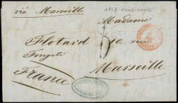 Let POSTE MARITIME - Lettre De Hong-Kong Du 14/3/1857, Arr. MARSEILLE 28/4, TB - Correo Marítimo