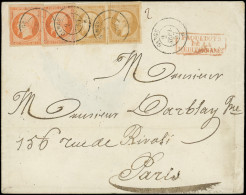 Let POSTE MARITIME - N°13 10c. Bistre (2) + N°16 40c. Orange (2) Obl. Càd GANGE 2/9/57 S. Env., Cachet Rouge PAQUEBOTS D - Schiffspost