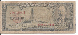 CUBA 1 PESO 1957 VG+ P 87 B - Kuba