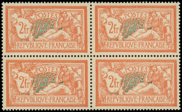 ** EMISSIONS DU XXe SIECLE - 145   Merson,  2f. Orange Et Vert-bleu, BLOC De 4, Bon Centrage, TB - Unused Stamps