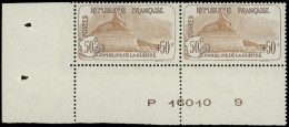 ** EMISSIONS DU XXe SIECLE - 153   1ère Série Orphelins, 50c. + 50c. Brun, PAIRE Cdf Avec Numéro, TTB, Certif. JF Brun - Unused Stamps