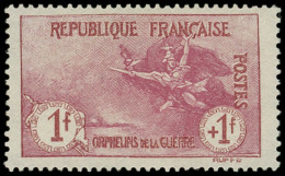 * EMISSIONS DU XXe SIECLE - 154   1ère Série Orphelins,  1f. + 1f. Carmin, TB - Unused Stamps