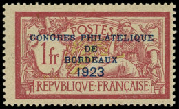 * EMISSIONS DU XXe SIECLE - 182   Congrès De Bordeaux, 1f. Lie De Vin, TB - Unused Stamps