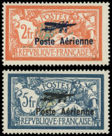 * POSTE AERIENNE - 1/2 2f. Et 5f., Salon De Marseille, Ch. Imperceptible, N°2 Centrage Parfait, TTB. C - 1927-1959 Mint/hinged