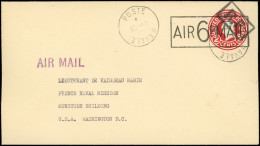 Let Poste Aérienne Militaire -  Entier Postal US 6c. AIR MAIL S. 2c. Surch. RF MARSEILLE Et Obl. POSTE NAVALE 15/12/- Po - Militärische Luftpost
