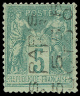 (*) PREOBLITERES - 15  Sage,  5c. Vert, Surcharge 5 OCTO De Bas En Haut, TB - 1893-1947