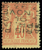 (*) PREOBLITERES - 21b Sage, 40c. Rouge-orange Sur Paille, Surcharge Horizontale, 16 NOVE, Quantième Renversé, TB. C - 1893-1947