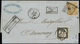 Let TAXE - 1   10c. Noir Litho, Obl. Càd T15 ANNONAY 4/1/59 S. LAC Locale Affr. N°13 Obl. PC 89, "affrt Insuff.", Superb - 1859-1959 Covers & Documents