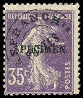 ** COURS D'INSTRUCTION - Préo 62-CI 2 Semeuse Camée, 35c. Violet, Surch. SPECIMEN, TB - Lehrkurse