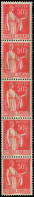 ** ROULETTES - 32  Paix, 50c. Rose Rouge, T IIB, BANDE De 5, TB - Francobolli In Bobina