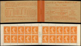 CARNETS (N° Yvert) - 158-C1    Semeuse Camée,  5c. Orange, N°158a, T IIA, Couv. Postale, Qqs Adh. Hors Timbres, TB - Autres & Non Classés