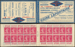 CARNETS (N° Yvert) - 191-C1    Semeuse Camée, 30c. Rose, N°191c, T IIB, S. 88, LAFONTAINE, TB - Other & Unclassified