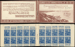 CARNETS (N° Yvert) - 257-C12   Jeanne D'Arc, 50c. Bleu, N°257a, T I, S. Le Havre, EXPO PHILATELIQUE INERNATIONALE, TB - Sonstige & Ohne Zuordnung